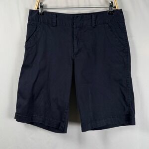 Mountain Khakis Lake Lodge Shorts Navy Blue Cotton Stretch Hiking Womens 12
